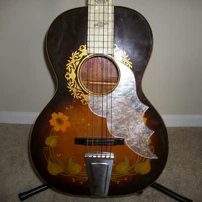 ornate 1930s  Stella Parlor Acoustic Guitar image 2