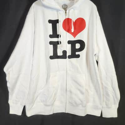 Latin Percussion LPWHIH-XL "I Heart LP" Hoodie, XL, White image 1
