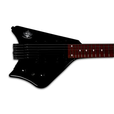 BootLegger Guitar Spade Black Headless With Stiletto Case & Flask image 20