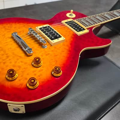 1994 Epiphone Les Paul Standard Birdseye Figured Top Korean Samick Long-Tenon MIK Korea Vintage 90s 1990's Gibson Truss Rod Cover image 6