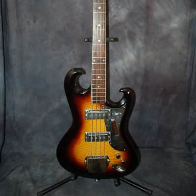 Video Demo 1967 Avalon AV-2 Shaggs Double Pickup Bass Guitar Pro Setup Original Hard Shell Case image 1