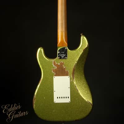 2023 - Fender Custom Shop Eddie's Guitars Exclusive Dealer Select Roasted 1963 Stratocaster Heavy Relic - Chartreuse Sparkle #XN15600 image 5