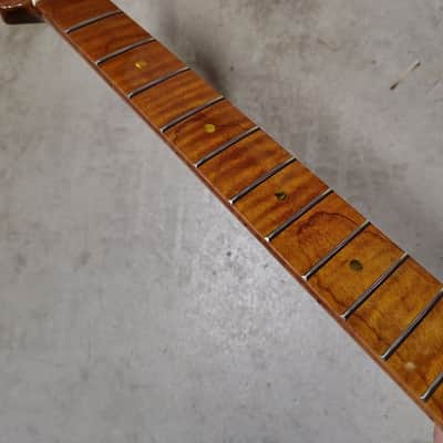 Flame Roasted Maple Tele Neck fits fender Telecaster body 21 frets 50s Gloss image 2
