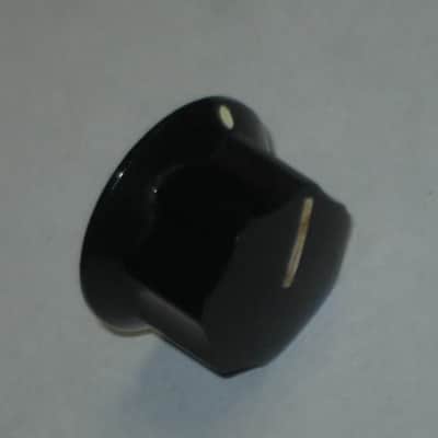 ONE litely relic'd MXR large (standard size) black plastic knob with white position line & dot, Push-On Style ECB134 (NO set screw) & ONE litely relic'd MXR Knob Cover (Foot Turner) ECB131 - from late 2000s image 16