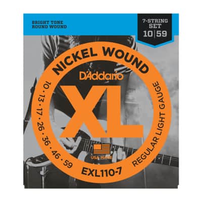 D'Addario E-Guit.Strings 10-59 7-String EXL110-7 7-String - Electric Guitar Strings image 1