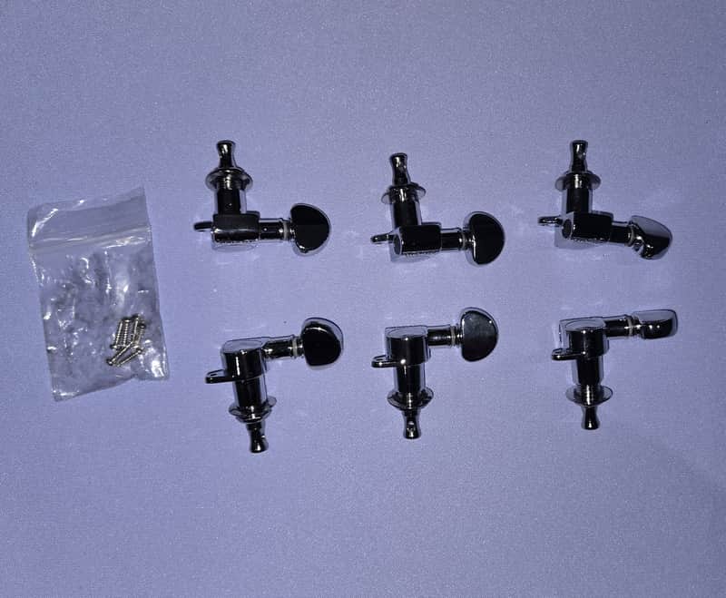 Grover 205 Mini Rotomatic 6-in-Line Tuning Machines 2025 - Chrome image 1