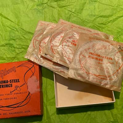 NOS vintage 1950's MONA-STEEL Gibson string box (third strings) ELECTRAHARP Hawaiian guitar case candy image 8