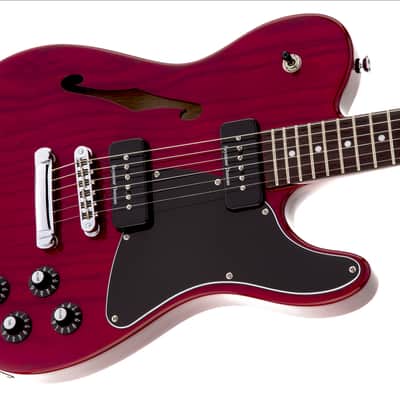 Fender Jim Adkins JA-90 Telecaster Thinline, Laurel Fingerboard - Crimson Red Transparent image 5