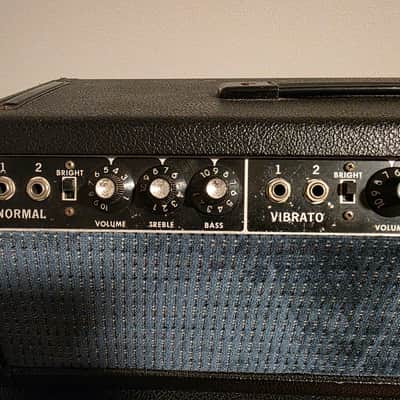 Fender Showman Head 1966 - Black with Blue mesh image 3