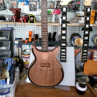 CUSTOM DESIGNED & CRAFTED LES PAUL JR. STYLE RED MAHOGANY AQUA IMPRESSION JASPER STONES - SERIAL #077 2025 image 12