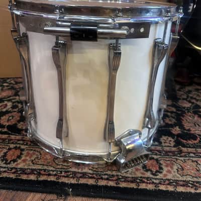 Vintage Ludwig 14x12 Marching Snare Drum White Monroe USA #3180885 w/ Strap image 5