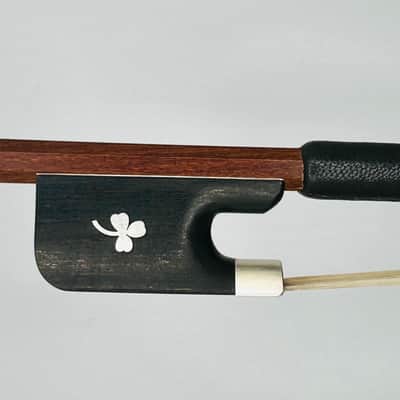 Shamrock design- silver mounted 4/4 cello bow image 2