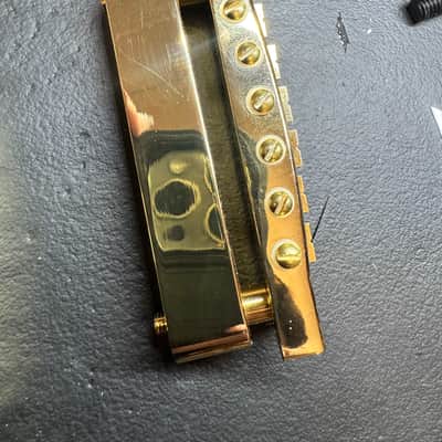 Carlino Rock Bottom Bridge /sustain block, tailpiece system 2025 - Real 14k Gold plating image 6