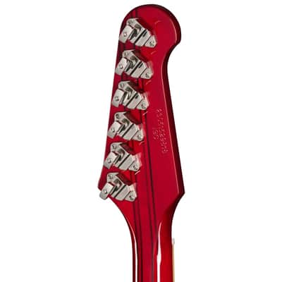 Epiphone  "Inspired by Gibson Custom Shop" 1963 Firebird V Guitar w/ Gibson USA Pickups Maestro Vibrola and Hard Case - Ember Red image 8