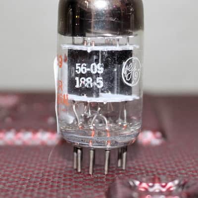 GE JG (JAN) 12AT7 WA ECC81 BLACK PLATE TRIPLE MICA FAT D GETR NICE BALANCE VINTAGE 1956 image 2