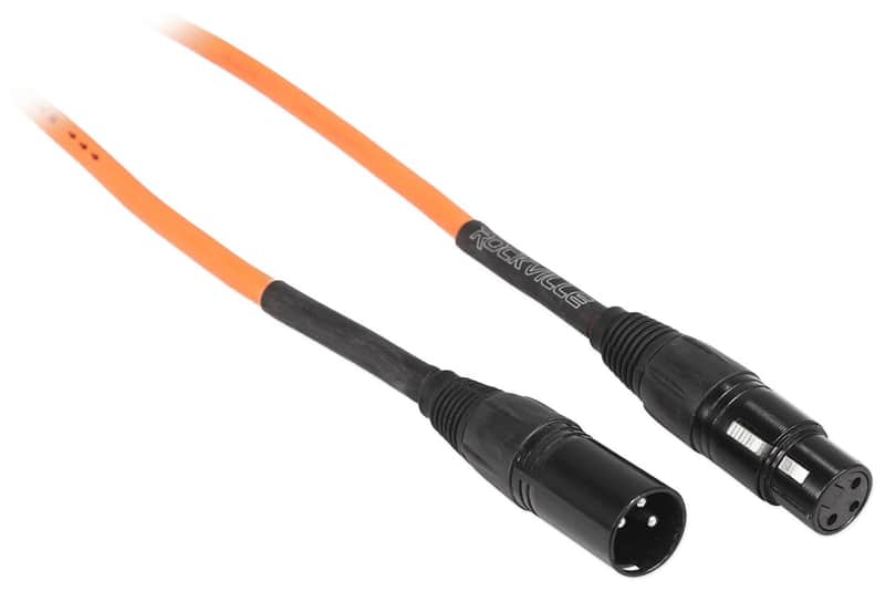 Rockville RCXFM100P-O Orange 100' Female to Male REAN XLR Mic/Speaker Cable image 1