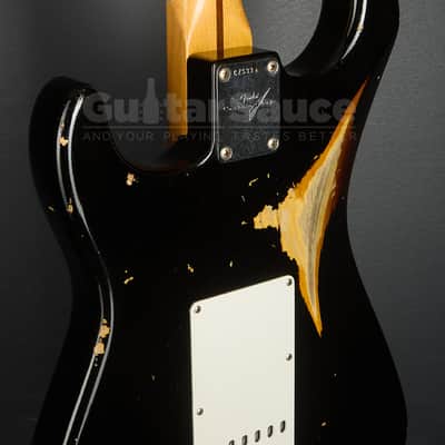 Fender Custom Shop 55 Stratocaster Heavy Relic Aged 2017 - Black Over Chocolate Two Tone Sunburst (COD 2136UG) image 17