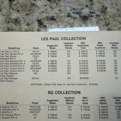 Gibson Price List - 1986 les Paul studio standard custom SG special invader explorer flying V EDS – 1275 image 5