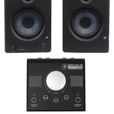 (2) Presonus Eris E4.5 Active Powered 4.5" Studio Monitors Bundle with Mackie 2x2 Controller image 1