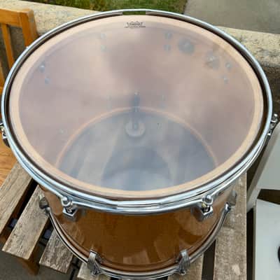 Ludwig Marching Snare / Tenor Drum 15x11” Blue Olive Badge 1970’s - Gold Sparkle image 7