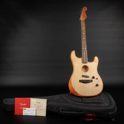 2020 Fender American Acoustasonic Stratocaster - Transparent Sonic Blue | USA Thinline Hollowbody Hybrid Electro Acoustic Guitar Fishman Pickup 2.39kg | CoA image 1