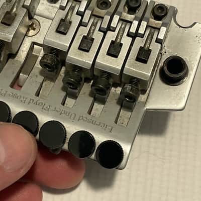 1990's Jackson Dinky Guitars JT-580LP Takeuchi Brushed Chrome Licensed Floyd Rose Tremolo Guitar Bridge For Parts image 10