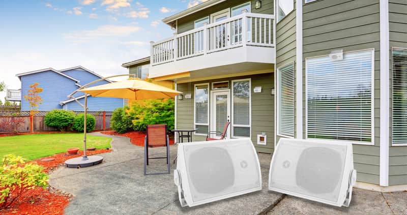 Pair Rockville HP5S 5.25" Outdoor/Indoor Home Theater Speakers w/ Swivel Bracket image 1