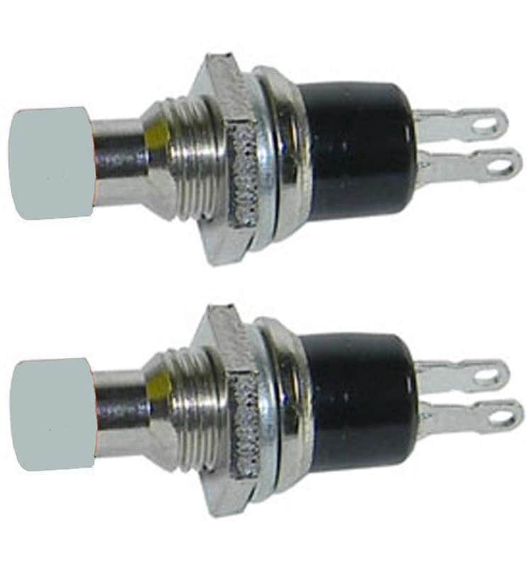 2 Pack SPST Normally Open Momentary Push Button Switch White 32728W image 1