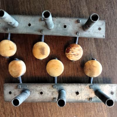 ca. 1875 Strip 3-on-a Side Guitar Tuning Machines Geared Tuners Brass image 8