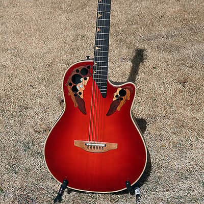 Rare 1997 Ovation Longneck DS-768 in Cherry Cherryburst image 1
