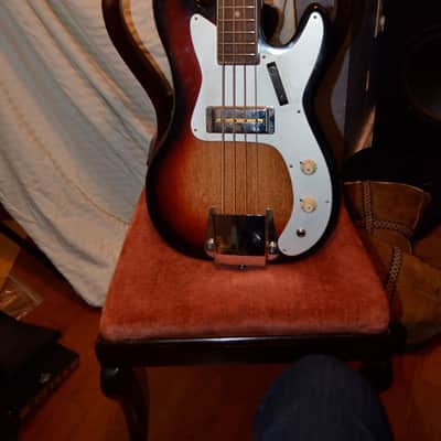 Vintage Teisco Tele/P Style Bass With Gig Bag image 1