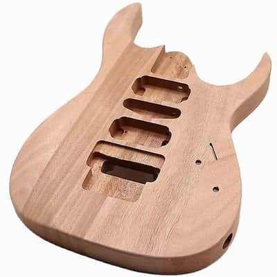 Mahogany Wood HSH Guitar Double Cutaway Body image 1