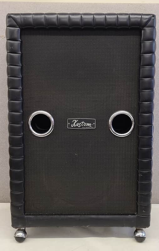 Vintage Kustom Tuck N Roll 2X15" Black Bass Guitar Cabinet Original Speakers image 1