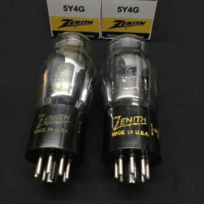 Matched Pair ZENITH (Sylvania) 5Y4G Rectifier RADIO Vacuum TUBES Tested S.8583 image 1
