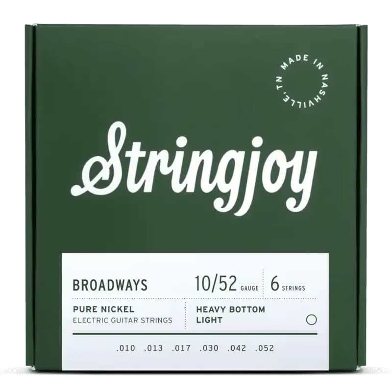Stringjoy Broadways Heavy Bottom Light Gauge (10-52) Pure Nickel Electric Guitar Strings image 1