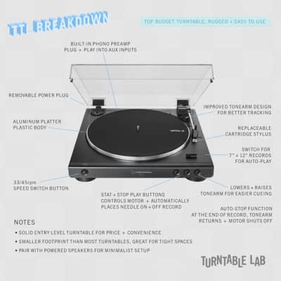 Audio-Technica: AT-LP60X-BW Automatic Turntable - Brown / Black image 2