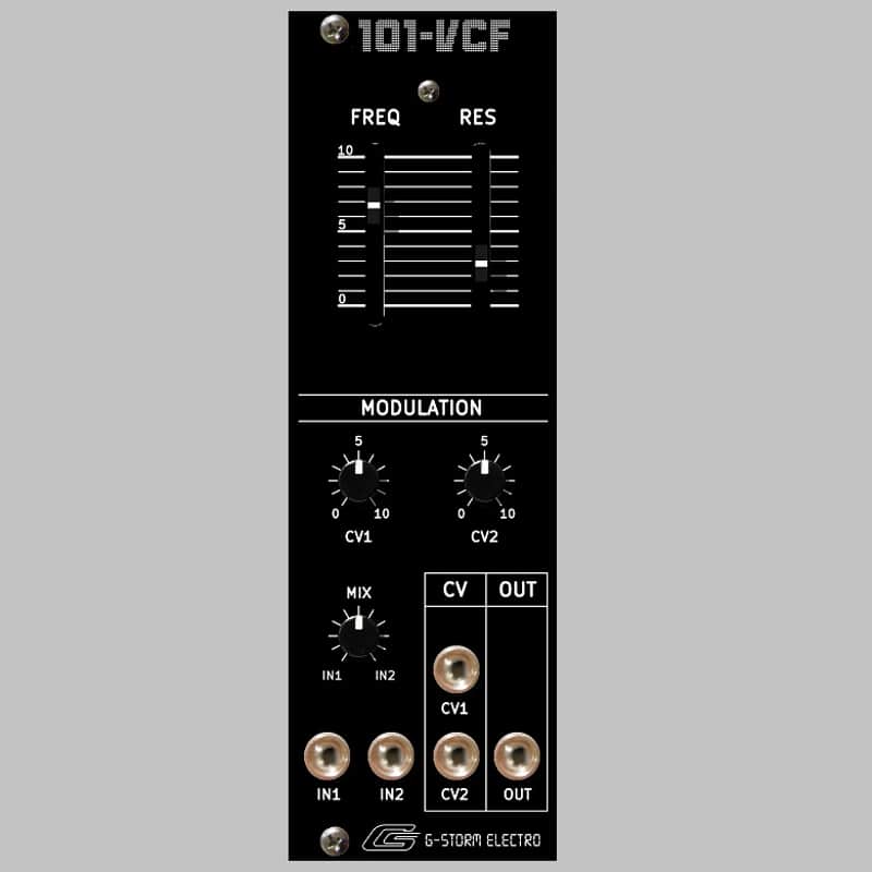 G-Storm Electro 101-VCF Black 8HP Eurorack Roland SH-101 Lowpass Filter Adaptation image 1