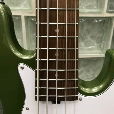 Sadowsky MetroExpress 21-Fret Vintage J/J Bass, Morado Fingerboard, 5-String Sage Green Metallic image 2