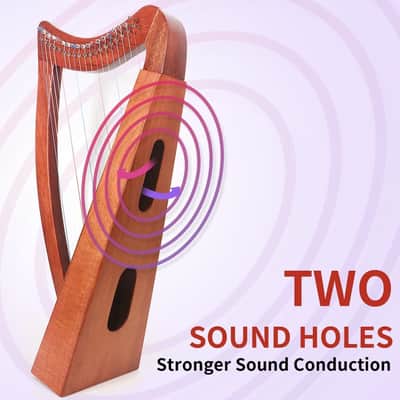 Solid Mahogany Harps 29'' W/Gig Bag,Tuning Wrench,Straps,Instruction for Professional Lyre Harp Player,Beginner,Adults F3 G3 A3 B3 C4 D4 E4 F4 G4 A4 B4 C5 D5 E5 F5 G5 A5 B5 C6 image 3