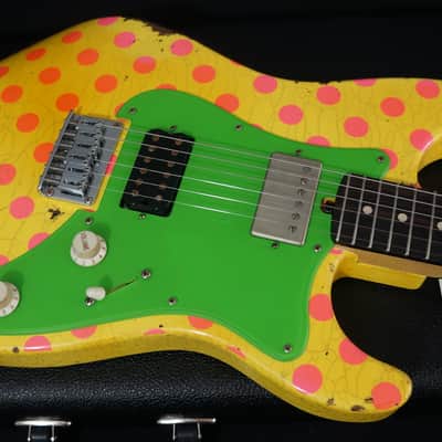 Friedman USA Custom Shop Vintage S Guitars in Graffiti Yellow with Pink Polka Dots image 6