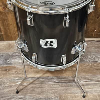 Vintage Rogers Big R 16x16 Floor Tom Black Wrap Late 1970s Granitone Interior USA Nice! image 5