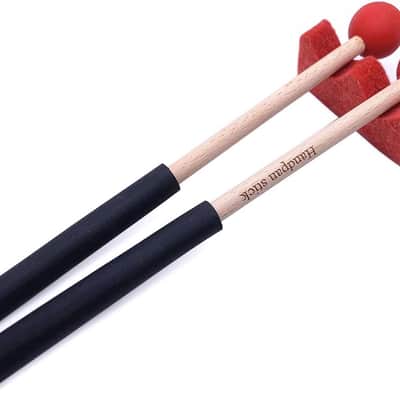 1 Pair Tongue Drum Mallets with Bracket Handpan Drum Sticks Rubber Mallet Percussion Instrument Accessory (Red) image 4