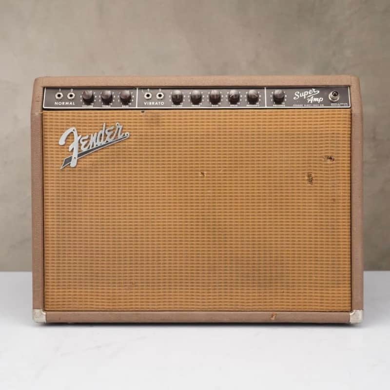 1962 Fender Super Amp 6G4-A Brown 2x10 Combo Amp w/ Flight Case #59038 image 1