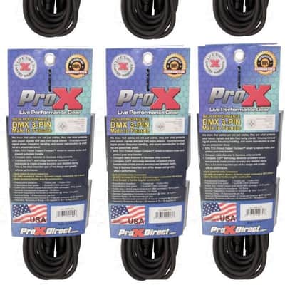6X ProX XC-DMX15 15 Ft. High Performance DMX Male 3-Pin to DMX Female 3-Pin Cable image 2
