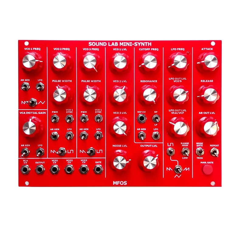 MFOS Sound Lab Mini-Synth (Modified). Analog synthesizer. Red image 1
