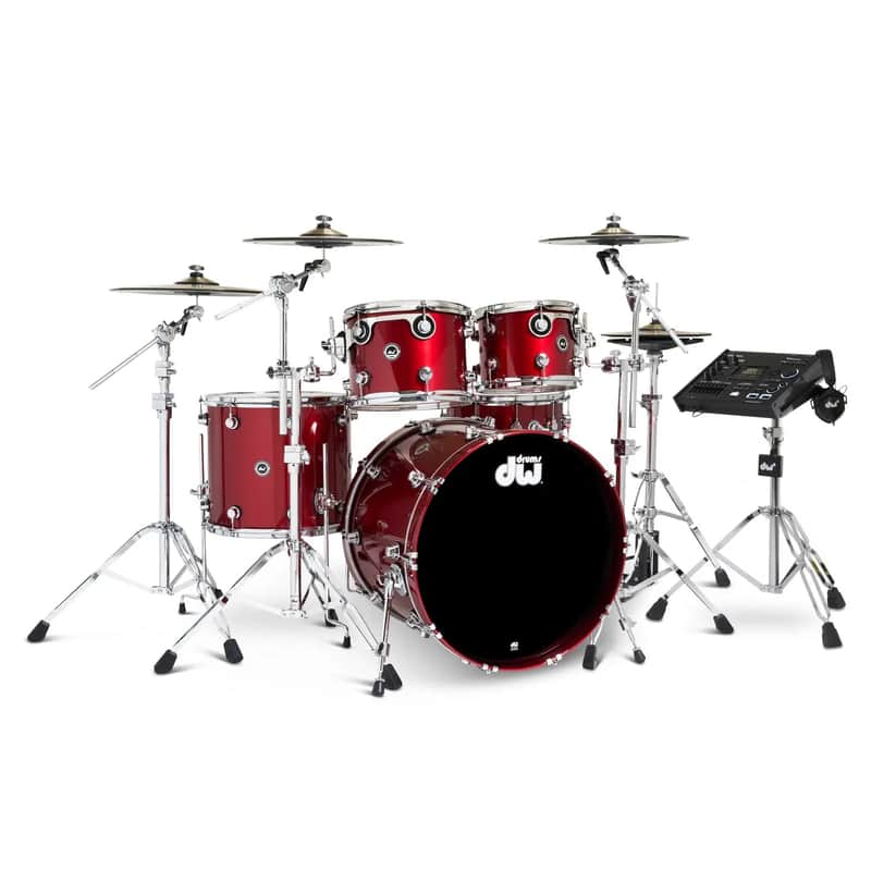 DW DWe 5pc Complete Electronic/Acoustic Drum Set w/Roland V71 Black Cherry Metallic image 1