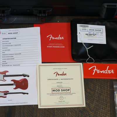 Minty! 2021 Fender Mod Shop Stratocaster w/ Rosewood Neck Electric Guitar Dakota Red + COA OHSC image 2