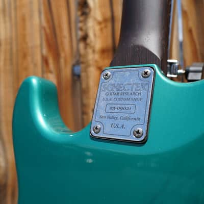 Schecter USA CUSTOM SHOP Nick Johnston SSS Wembley Teal Green Aged Nitro - w/ Case (2024) image 10