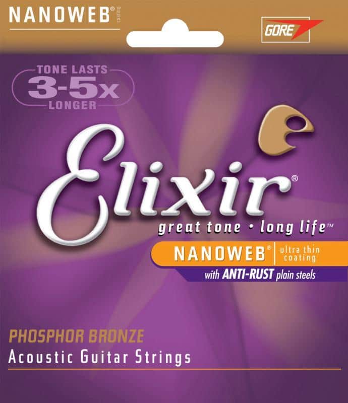 Elixir Acoustic guitar strings, phosphor bronze, light, .012-.053 image 1