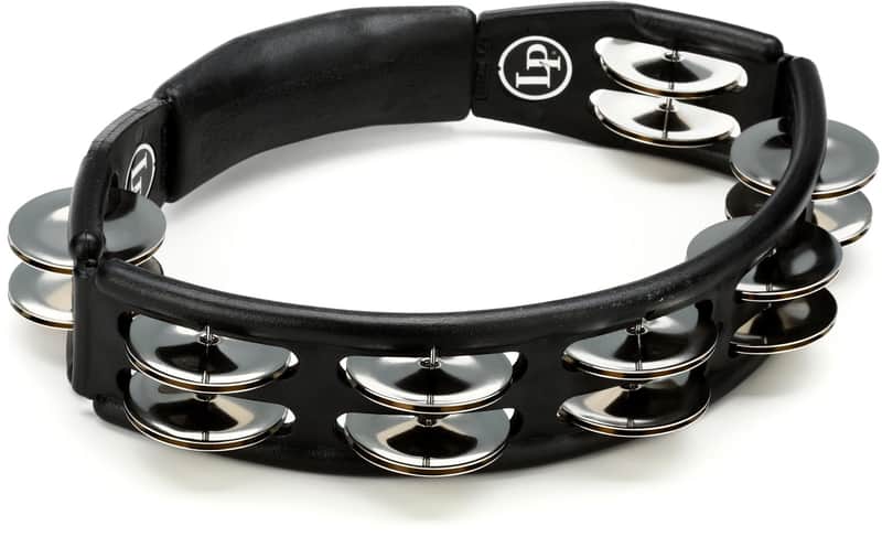 Latin Percussion Cyclops Handheld Tambourine - Black with Steel Jingles (3-pack) Bundle image 1